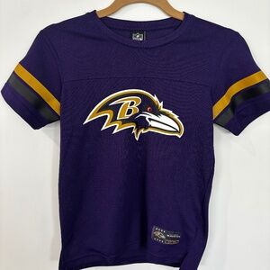 Ultra Game NFL Ravens Youth Soft Mesh T-Shirt • Purple/Black • Size 10-12
